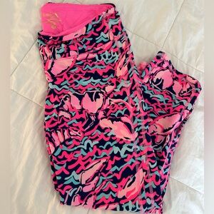 Lilly Pulitzer Pink and Blue Patterned Leggings- cropped